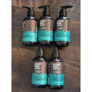 5PK Every Man Jack Beard + Face Wash ~ SEA SALT ~ 6.7 FL OZ EACH ~ FAST SHIPPING